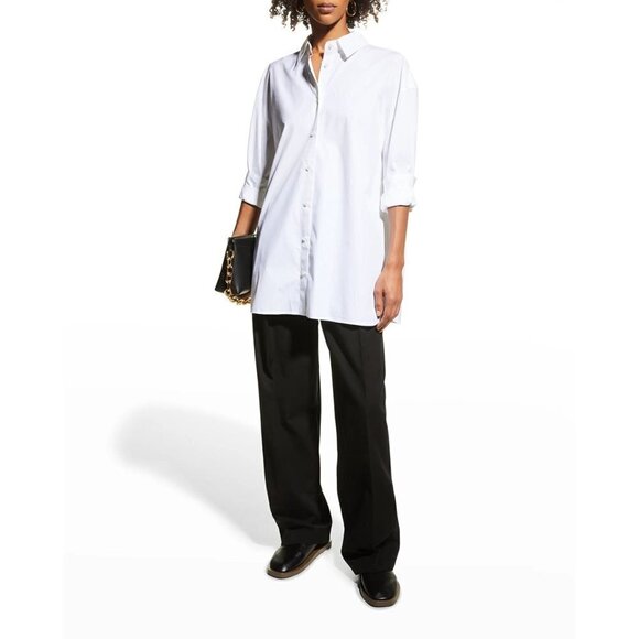 Loulou Studio Espanto Oversized Poplin Shirt in White Small New Womens Top - Picture 14 of 14